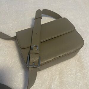 Bandolier Taupe Leather Crossbody Bag